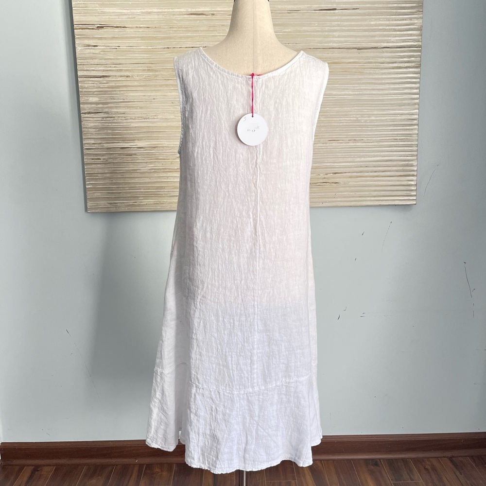 Talia Benson 100% linen tiered hem dress size S - Picture 8 of 10